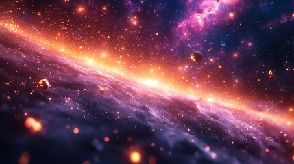 abstract background - cosmic galaxy nebula dust space stars illustration