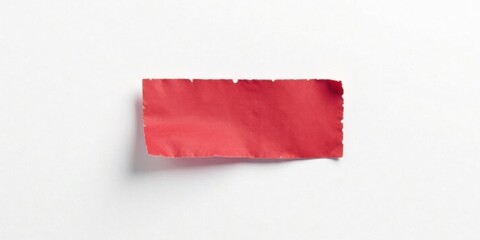 Aufkleber - A torn piece of red paper isolated on a white background, perfect for adding your own text or design.
