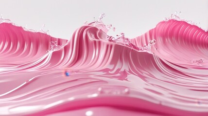 Wall Mural - Pink wave with water splashing