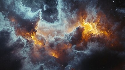 beautiful cosmic nebula with abstract color gradation