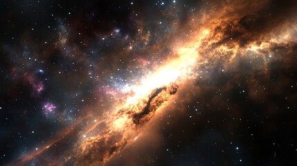 beautiful cosmic nebula with abstract color gradation