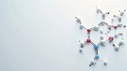 Aufkleber - Complex Molecular Structure on White Background A Detailed Representation of Atomic Bonds and Elements