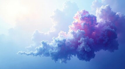 Fototapete - Dreamlike Pastel Cloudscape Soft Hues and Airy Textures in a Serene Atmosphere