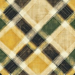 Wall Mural - intricate seamless plaid pattern in earthy tones for textiles