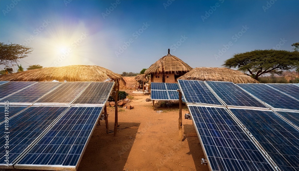 solar panels installed in an indian village demonstrate how renewable ...