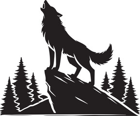 Naklejka na meble wolf silhouette vector