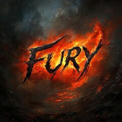 Wall Mural - abstract swirling pattern with text in fiery color scheme and artistic design