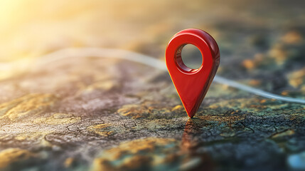 Wall Mural - a red pin-point map symbol indicating a specific location.