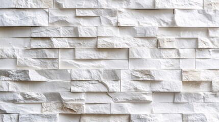 Wall Mural - White textured stone wall design in interior space provides modern aesthetic appeal