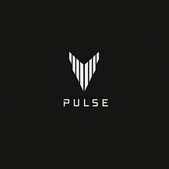 Wall Mural - Geometric Logo Design with Sharp Intersecting Lines in Black and White Style