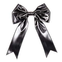 Elegant Black Satin Bow Ribbon for Festive Event or Holiday