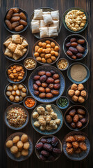 Poster - A Close-Up View Of Beautifully Arranged Dates And Iftar Foods As A Smartphone Wallpaper