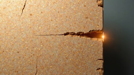 Aufkleber - A fractured speckled surface with a radiant glow emanating from the fissure
