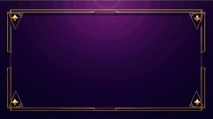 Aufkleber - Elegant Purple Background with Golden Art Deco Frame