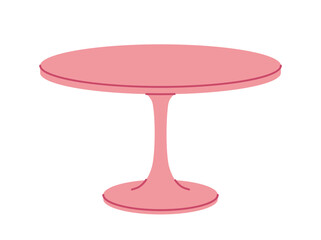Wall Mural - pink round table with a sleek pedestal design on a white background. minimalistic and modern furnitu