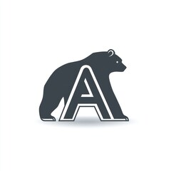 Wall Mural - Bear Letter A Logo Design, White Background