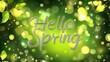 © CLOVER BACKGROUND - Vibrant Abstract Spring Background with Hello Spring Text and Lines