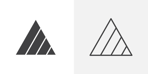 multi triangular icon flat and simple set design