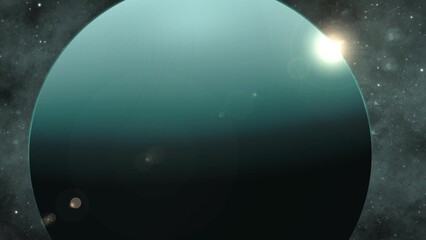 Wall Mural - 3d realistic uranus view with star