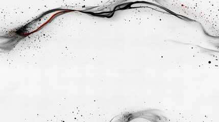 Wall Mural - Abstract black and red ink swirl over a light background creates a striking visual texture and contrast
