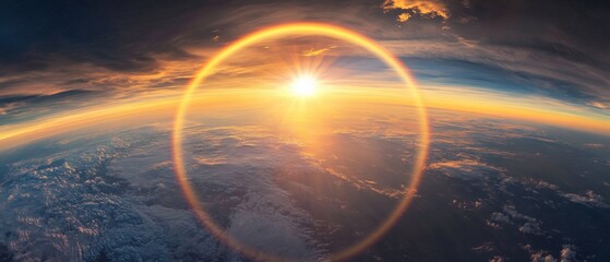 Wall Mural - A view of the sun with a halo from space