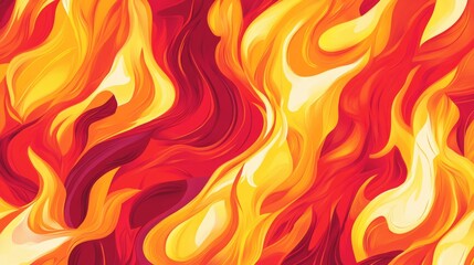 Wall Mural - Abstract Fire Flames Swirling Design Illustration