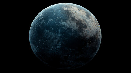 Wall Mural - a black planet is a clear and solid gray background