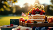 © Pixel World Vision  - Enjoying a delightful outdoor picnic featuring traditional Australian foods and fresh fruits on a sunny day