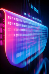 Futuristic data stream flowing, digital code, abstract background, tech concept, website banner