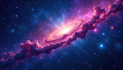 Wall Mural - Cosmic vista, vibrant nebulae in deep blue space, space, celestial