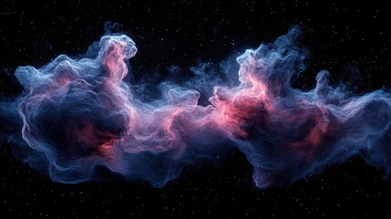 Canvas Print - cosmic nebula: a celestial dance of blue and pink hues in the vast expanse of space