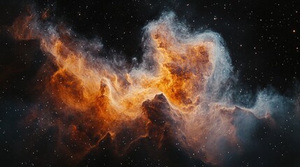 Canvas Print - cosmic nebula: a celestial tapestry of fiery hues and galactic dust