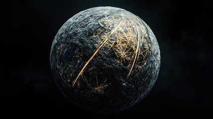 Wall Mural - mysterious celestial body: a cosmic sphere with glowing veins