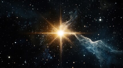 Canvas Print - radiant celestial body: a glowing star in a cosmic nebula