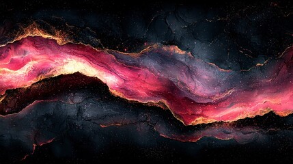 Wall Mural - Abstract fiery red flowing river.