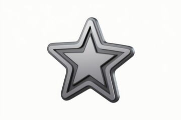 Poster - A 3D rendered metallic star icon with layered design, symbolizing excellence or rating.
