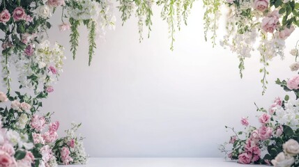 Wall Mural - a white room with a bunch of flowers