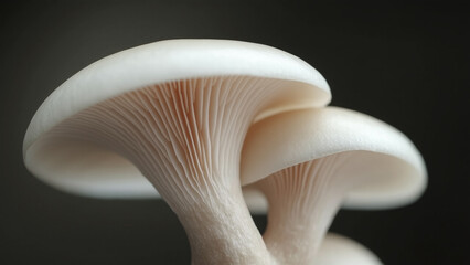 Wall Mural - Macro Shot of White Mushrooms with Gills