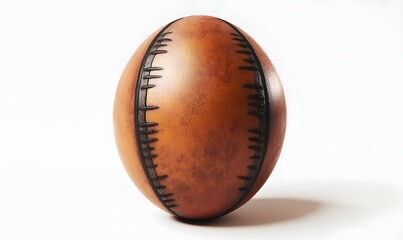 Wall Mural - Rustic brown egg with dark stitching.