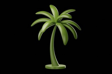 Aufkleber - A stylized 3D model of a palm tree, rendered against a transparent background.