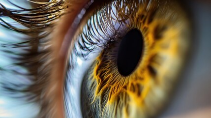 Poster - A close-up shot of a person's eye featuring long eyelashes, great for beauty or lifestyle shots