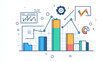 © Oppilamani - Bold Modern Bar Graph Icon on an Investment Bank Layout Blueprint Highlighting Precision and the Role of Financial Analysis in Business Development