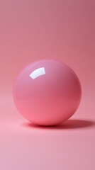 Poster - Smooth pink sphere on a light pink background highlighting minimalist design and color harmony