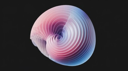 Aufkleber - Abstract 3D rendering of a swirling, layered sphere with pink and blue hues.