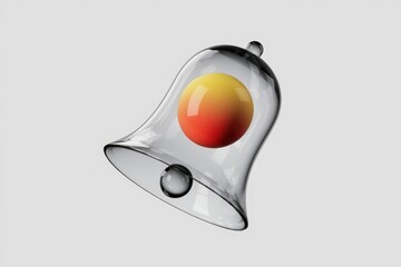 Aufkleber - A glass bell encases a vibrant, gradient sphere, creating a visually striking and abstract image.