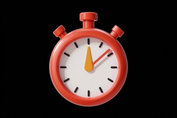 Leinwandbilder - A red stopwatch with an orange second hand, indicating time measurement.