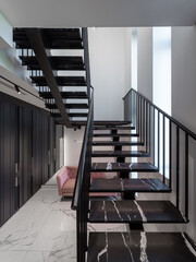 Wall Mural - black marble staircase in private house