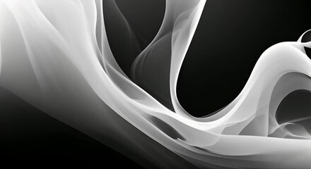 Wall Mural - White ink flowing transition on black background White smoke paint animation abstract background Splatter wave dark background design vertical video 4K