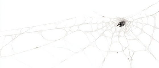 A spider on its web against white background