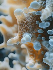 Aufkleber - Microbial ecosystems revealed on common surfaces like door handles and smartphones under close examination. Generative AI